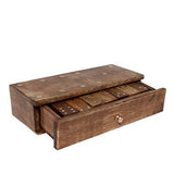 GoCraft Handmade Wooden Dominoes Set | 28-Piece Double Six Professional Size Dominoes with Decorative Wooden Storage Box | Class