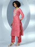 Libas Women'S Pure Cotton Kurta Set (48892_Coral Coral Xl