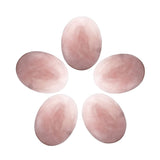 Nupuyai Pack of 5 Oval Rose Quartz Cabochons for Jewelry Making, Stone Cabochons Flatback DIY Art Project Jewelry Making Supplie
