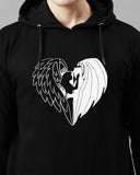 Adro Men'S Cotton Neck Hooded Sweatshirt (H24-Devi-Bl_Black,BlackApparel,L