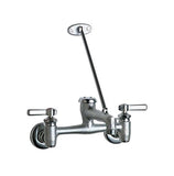 Chicago Faucets GIDDS231318 897RCF 8 Vacuum Breaker Assembly Wall Mount Adjustable Center Service Sink Faucet, Rough Chrome,
