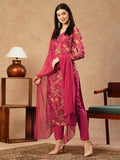 Anni Designer Women'S Cotton Blend Straight Printed Kurta With Pant & Dupatta (Shoko Red-Nfb_5Xl_Red_Xxxxx-Large),Red,5XL,Cotton Blend,Straight,Dupatta