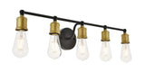Elegant Lighting Living District Indoor Modern Home Decorative Bright Ceiling Serif 5 Light Brass And Black Wall Sconce