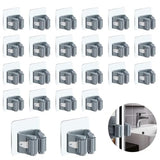 3-H 40-Pack Self Adhesive Broom Holder Wall Mount - Heavy Duty No Drill Broom Organizer for Garage Closet Kitchen, Plastic Stora