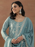 Libas Women'S Silk Blend Kurta Set (49520_Blue_Xl)