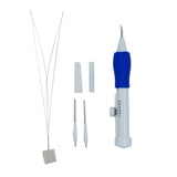 Lecraft Adjustable Punch Needle Set With 2 Needles And Threading Wire, Blue Handle, Craft Tool Kit