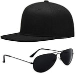 Pass Pass Black Cap & Sunglasses Combo For Men & Boys | Stylish Outdoor Fashion Accessories (Pack Of 2)