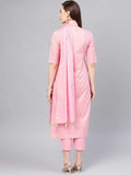 Gosriki Women'S Cotton Foil Printed Kurta With Palazzo And Dupatta (Raju Pink Styl_M_Pink_Medium),Pink,,B098QNRC8R