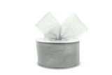 Ribbon Bazaar Plain Sheer Organza 7/8 Silver 25yd Spool 100% Nylon Ribbon