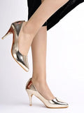 Shoetopia Women'S Stiletto Heel Pumps Gold,Gold,7,B0CVBF8K32