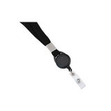 Advantus Breakaway Badge Reel with Lanyard, Black, Dozen (97132)