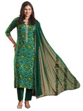 Anni Designer Women'S Rayon Blend Straight Bandhej Printed Kurta With Pant & Dupatta (Turae Green-Vks02_M_Green_Medium),Green,M