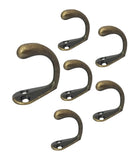 QCAA Premium Quality Single Prong Robe Hook Hanger, Zinc Die Cast, Matte Black, 6 Pack