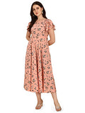 Oomph! Women'S Western & Fusion Wear Midi Dresses For Women Beach Pink - Md303,Blush PinkApparel,M