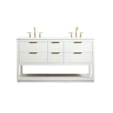 Elegant Decor Larkin 60 Solid Wood Mdf Single Bathroom Vanity In White
