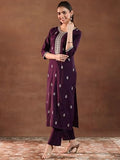 Libas Women'S Silk Blend Kurta Set (Gs1019 Burgundy S