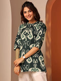 Libas Women'S Cotton Blend Printed Straight Kurtis (29733_Green
