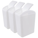 Vababa 3-Pack 4.5 Gallon Plastic Trash Can with Swing Lid, Swing-Top Waste Can, White
