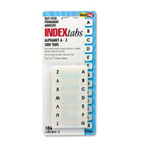 SideMount SelfStick Plastic AZ Index Tabs, 1in, White, 104/Pack