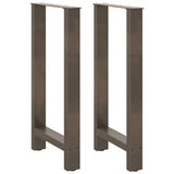 vidaXL Bar Table Legs Natural Steel 2 pcs 19.7inchx(35.4inch35.8inch) Steel