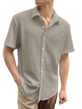 Leriya Fashion Textured Shirts for Men || Casual Shirt for Men || Shirt for Men|| Men Stylish Shirt || Men Fancy Shirt || Men Half Sleeve Shirt || Plain Shirts for Men (X-Large Beige),Beige