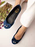 Shoetopia Girls Belly-Velvat Blue Ballet Flat - 3 Uk (Girls-Belly-Velvat-Blue),Blue,3,B0CQK72BQQ
