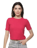 Fyltr Women'S Regular Fit T Shirt (Fylss25Wkt-1010_Fuchsia Pink,Fuchsia Pink,Fuchsia Pink,Xl