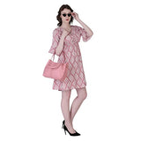 Dhruvi Trendz Womens Rayon Women Western Dresses Regular Fit Dt-Wd1067 (Dt-Wd1068_Peach_L)