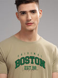 Adro Mens Printed T Shirt - Premium Cotton Graphic Printed Tshirt - Beige T-Shirt - Rn24-Bost-Be-Xl