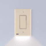 SnapPower 4 Pack SwitchLight - for Single-Pole Switches - Switch Plate with LED Night Lights - Adjust Brightness - Auto On/Off S