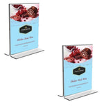 Shuban Acrylic Sign Holder Table Sign Holder Double Sided T Shape Clear Plastic Desktop Display Holder Vertical Menu Stand Sign