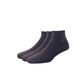 Louis Philippe Cotton Quarter Length MenS Plain Pattern Socks (Pack Of 3) Brown