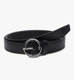 T Trendy Mart WomenS Faux Leather Belt With Elegant Single Ring Buckle In Classic Black Stylish, Sleek & Modern Waist Belt For G