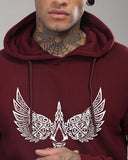 Adro Men'S Cotton Neck Hooded Sweatshirt (H24-Bird-Mr_Maroon,MaroonApparel,2XL