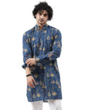 Leriya Fashion Men'S Kurta | Rayon Printed Kurta For Men | Chinese Collar Long Sleeves | Straight Knee Length Kurtas | For Festi