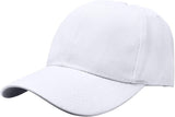 Lightweight Cotton Baseball Cap For Men & Women Adjustable Back Strap, Wide Brim Sun Hat, Plain Black Cap For Daily Wear, Whit