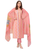 Anni Designer Women'S Rayon Viscose Straight Printed Kurta With Pant & Dupatta (Zaggu Pink-Vks01_S_Pink_Small),Pink,S