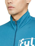 Fyltr Men'S Casual Stand Collar Jacket With Rib Details - Full Zipper | Full Sleeve Branding | Casual Winterwear For Men,Blue Bomber,Blue Bomber,2Xl