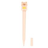Pink Olive 1 Pc Cute Teddy Bear Gel Pen Fun Cartoon Design Smooth Blue Ink 360 Rotating Top Comfortable Grip Creative