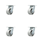 Semi Steel Cast Iron Swivel Top Plate Casters Set of 4 Heavy Duty with 4 Inch Wheels Includes 4 Swivel 4,000 lbs. Total Capa