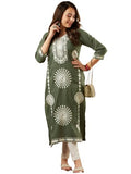 Gosriki Women'S Cotton Blend Chikankari Embroidered Straight Kurta (Dp-28-Pista-Gs_L_Pista_Large),Pista,,B0CHSBQHM3
