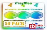 50 x Adhesive Holographic Overlay for Standard Size ID Cards | 9 Eagles Design