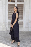 Anni Designer Women'S Rayon Viscose A-Line Printed Kurta With Palazzo (Rawana Black_M_Black_Medium),Black,M,Rayon,Regular,