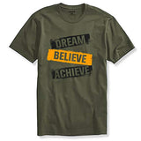 Adro Mens Dream Believe Achieve Printed T-Shirt (R22-M-Dba-Ol_Olive_2Xl)
