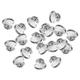ATORSE 3x20 Set Metal Brooch Making Blank Cabochon Bezel Setting Trays for Badge 16mm
