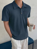 Leriya Fashion Solid Regular Fit Casual Old Money Polo t Shirt for Men (LF-MT-1126_Blue S)