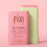 Pixi On-The-Glow Blush - Fleur, Hydrating Tinted Moisture Blush Stick With Ginseng, Aloe Vera & Fruit Extracts, For Cheeks & Lip