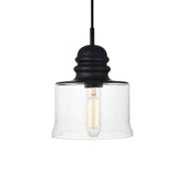 Living District Kenna 1 Light Black Pendant With Clear Glass