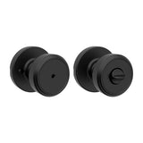 Kwikset Maven Interior Privacy Door Knob with Lock, Round Door Handle for Bathroom and Bedroom, Matte Black Keyless Turn Lock Do