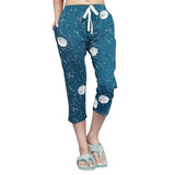 Trylo Cotton Fabric Relaxed Fit Printed Capri-7064 - M,Printed,,B0D8GZB6N9